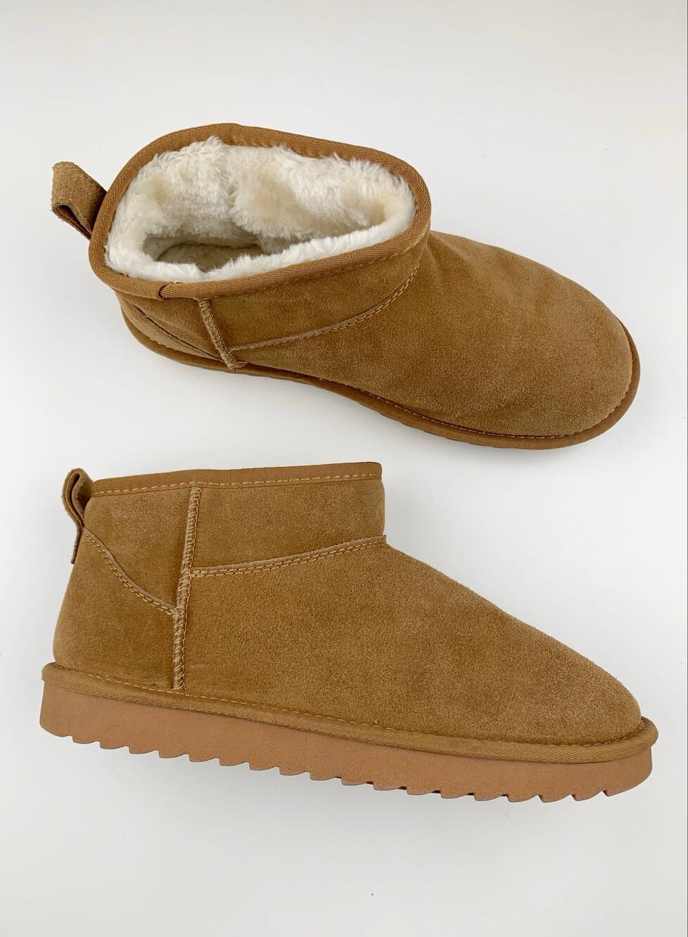 Project Cloud Hippy Ankle Boots Brown Suede Faux Fur Lined Booties Women's 10